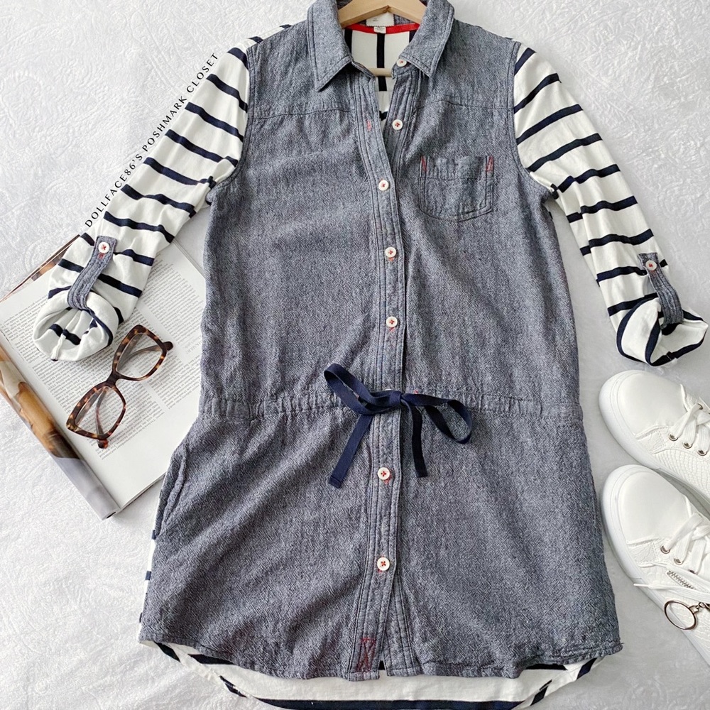 Anthropologie Postal Code Stripe & Chambray Tunic